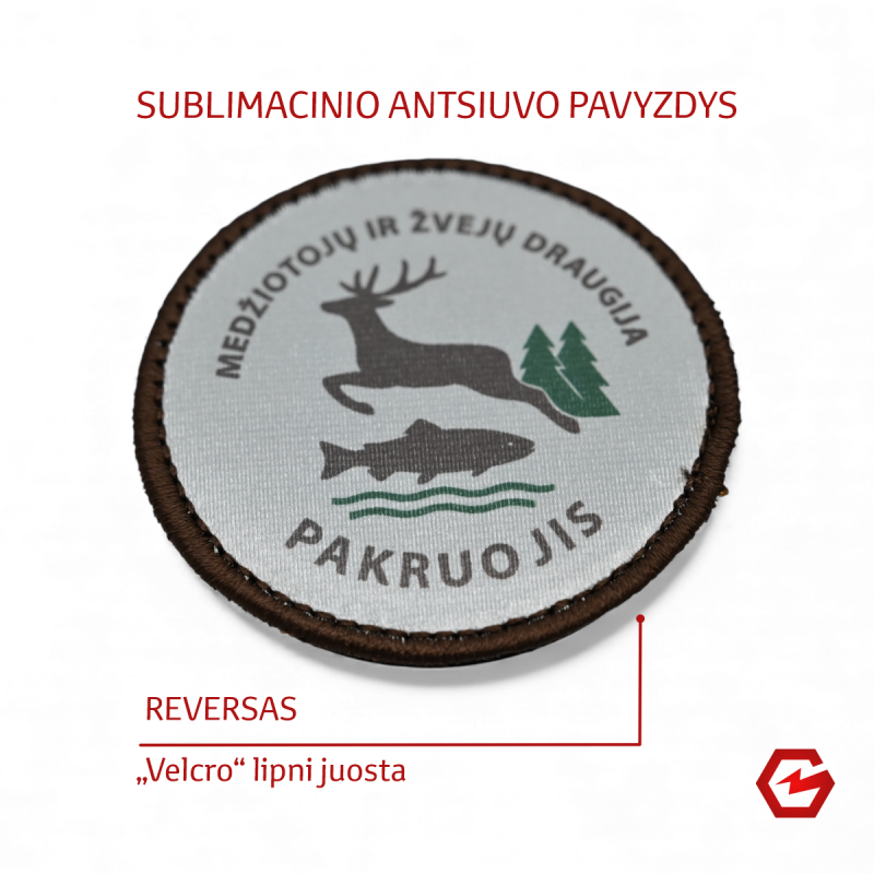 Sublimaciniai antsiuvai ir emblemos iki 60 mm