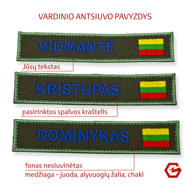 Vardinis antsiuvas su trispalve