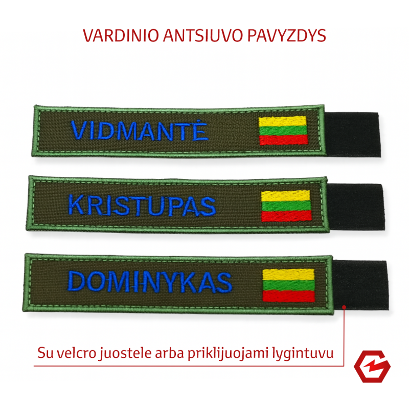 Vardinis antsiuvas su trispalve