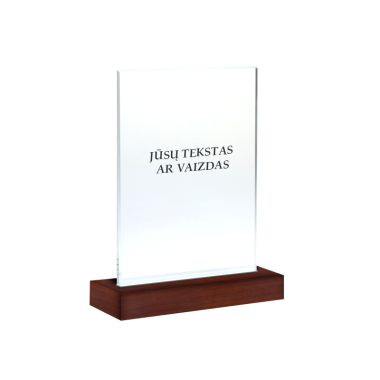 Stiklinis apdovanojimas 13x9 cm