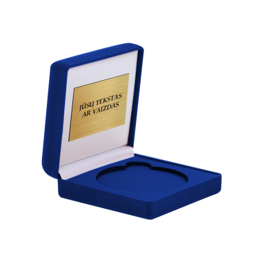 Elegantiška dėžutė medaliui mėlyna