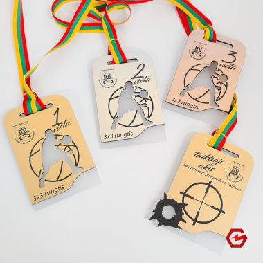 Kombinuotas akrilo medalis. Individualus dizainas. Nr.6