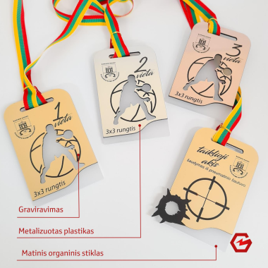 Kombinuotas akrilo medalis. Individualus dizainas. Nr.6