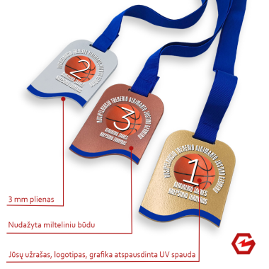 Medalis UV spaudai (bronzinis) / 70X100 MM