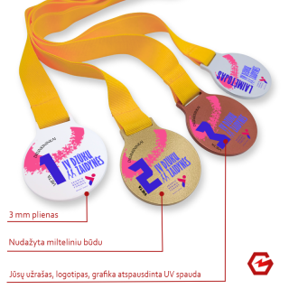 Medalis UV spaudai (baltas) / 50mm
