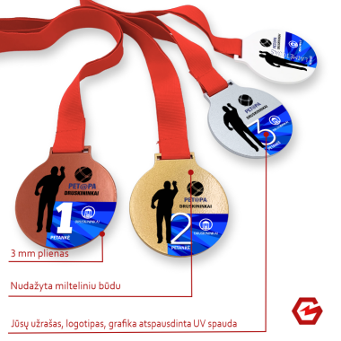 Medalis UV spaudai (bronzinis) / 65mm Medalis UV spaudai (bronzinis) / 65mm