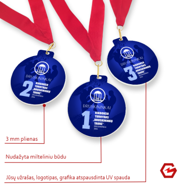 Medalis UV spaudai (baltas) / 65mm  