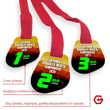 Medalis UV spaudai (baltas) / 70x58mm Medalis UV spaudai (baltas) / 70x58mm