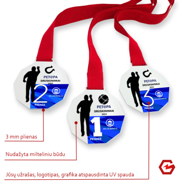 Medalis UV spaudai (baltas) / 65mm