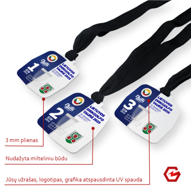 Medalis UV spaudai (baltas) / 70X70 MM Medalis UV spaudai (baltas) / 70X70 MM