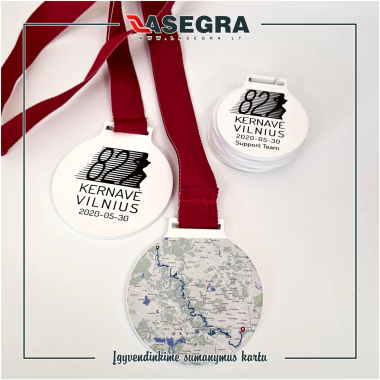 Medalis UV spaudai (baltas) / 70mm 2MM STORIO