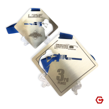 Nerūdijančio plieno medalis. Individualus dizainas. Nr.1