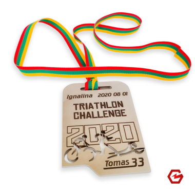 Nerūdijančio plieno medalis. Individualus dizainas. Nr.2