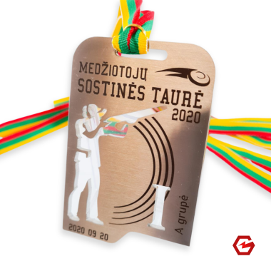 Nerūdijančio plieno medalis. Individualus dizainas. Nr.4