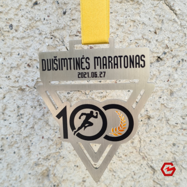 Nerūdijančio plieno medalis. Individualus dizainas. Nr.6