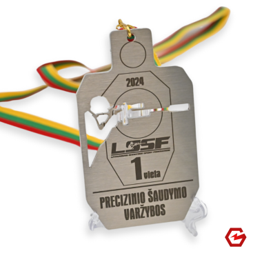 Nerūdijančio plieno medalis. Individualus dizainas. Nr.7