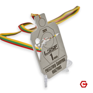 Nerūdijančio plieno medalis. Individualus dizainas. Nr.7