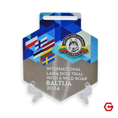 Nerūdijančio plieno medalis. Individualus dizainas. Nr.8