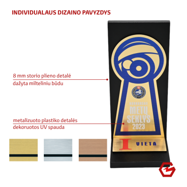 Metalinis apdovanojimas su individualiu dizainu VI