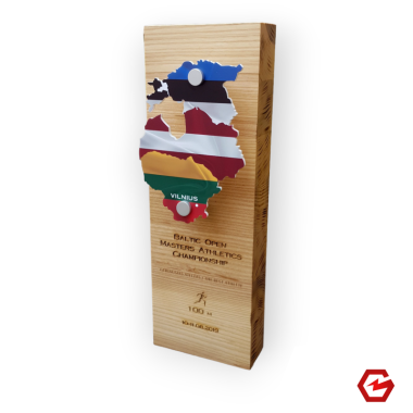 Medinis apdovanojimas su baltu organiniu stiklu L