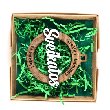 Medinis kalėdinis žaisliukas SVEIKATOS Medinis kalėdinis žaisliukas SVEIKATOS