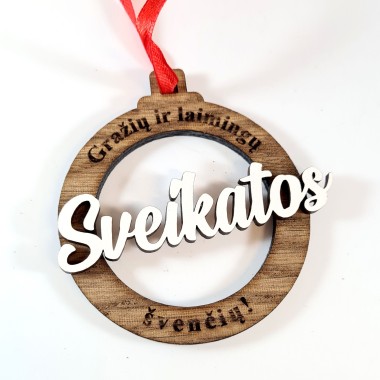 Medinis kalėdinis žaisliukas SVEIKATOS