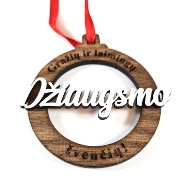 Medinis kalėdinis žaisliukas DŽIAUGSMO