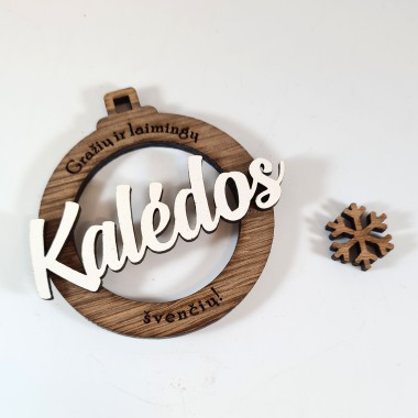 Medinis kalėdinis žaisliukas KALĖDOS