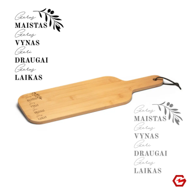 Pjaustymo lentelė "Gero maisto, vyno, draugų ir laiko"