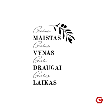 Pjaustymo lentelė "Gero maisto, vyno, draugų ir laiko"