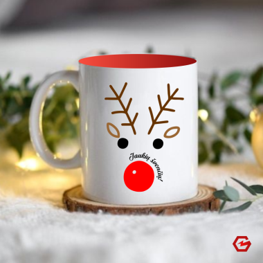 Puodelis "Kalėdinis elnias"