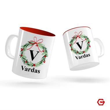 Puodelis "Kalėdinis" su Jūsų vardu (personalizuotas)