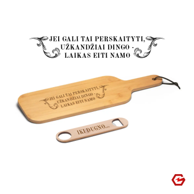 Rinkinys su graviruotu užrašu