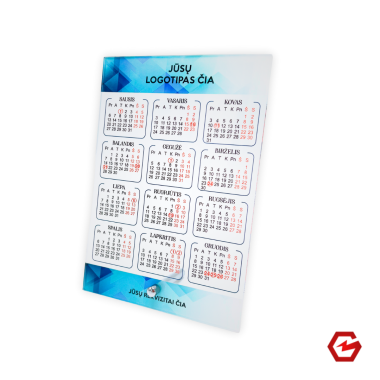 Akrilinis kalendorius su logotipu ir rekvizitais 2025