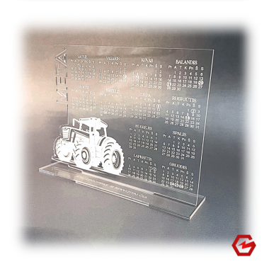 Akrilinis kalendorius su logotipu ir rekvizitais 2025
