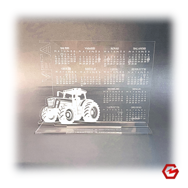 Akrilinis kalendorius su logotipu ir rekvizitais 2025