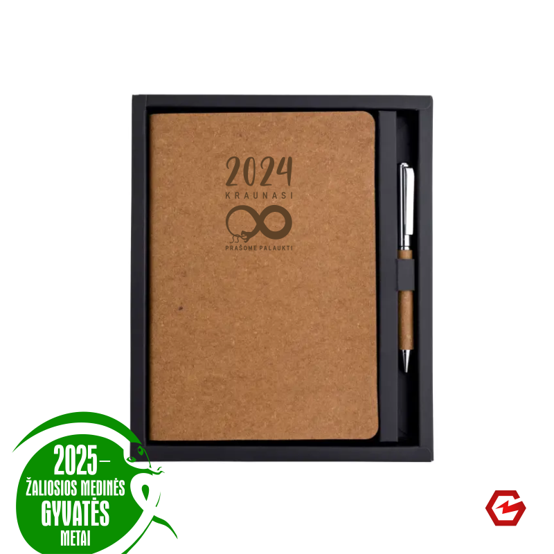 Užrašų knyga su tušinuku dėžutėje "Užrašų knyga "Kraunasi 2024... Prašome palaukti"