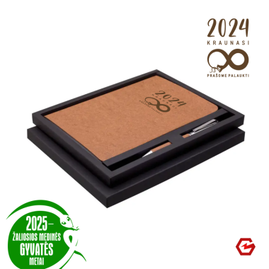 Užrašų knyga su tušinuku dėžutėje "Užrašų knyga "Kraunasi 2024... Prašome palaukti"