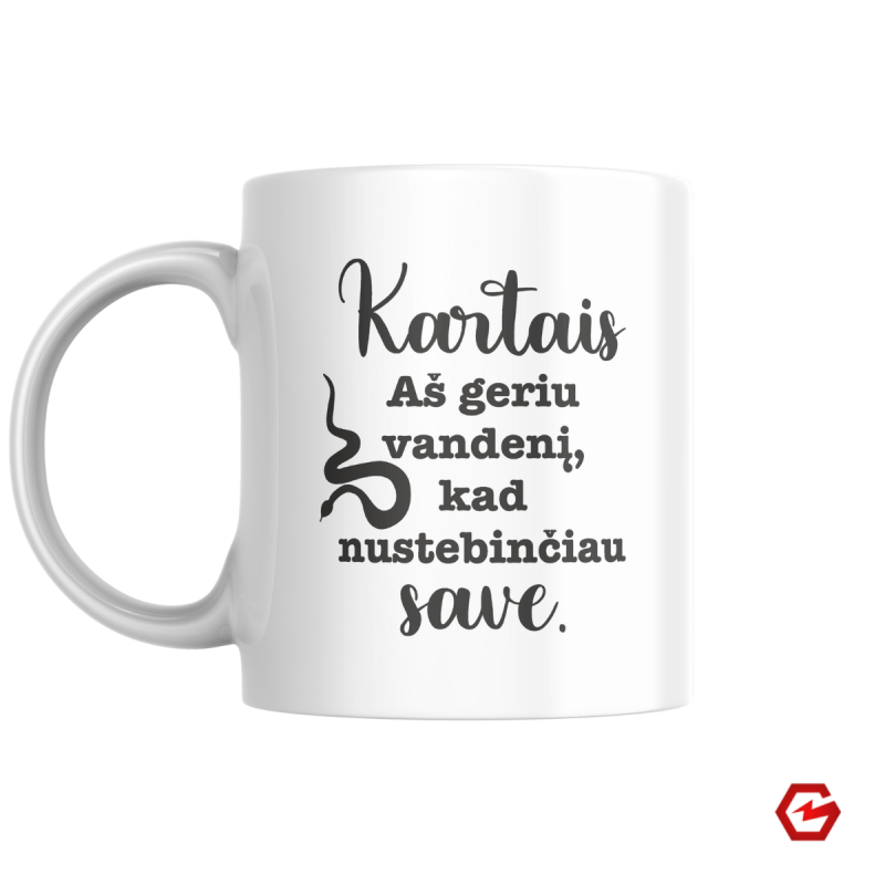Puodelis "Aš geriu vandenį, kad nustebinčiau save" Puodelis "Aš geriu vandenį, kad nustebinčiau save"