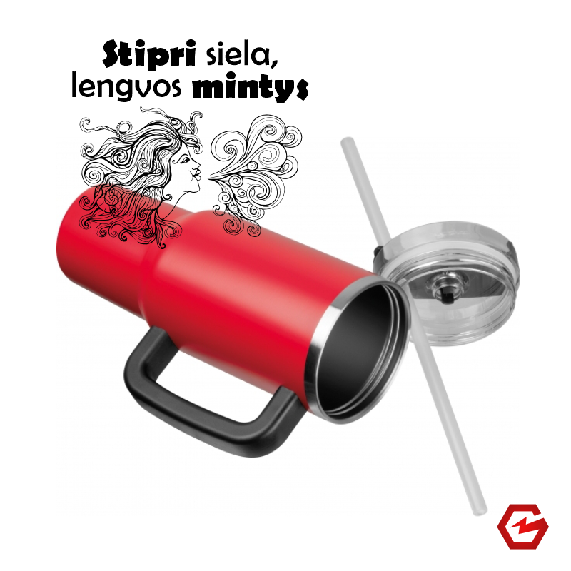 Kelioninis puodelis "Stipri siela, lengvos mintys"