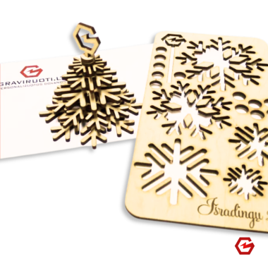 Kalėdinis atvirukas - dėlionė "3D Eglutė"