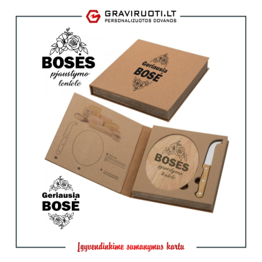 BOSĖS/BOSO pjaustymo lentelė sūriui su peiliu 