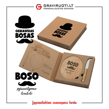 BOSĖS/BOSO pjaustymo lentelė sūriui su peiliu 