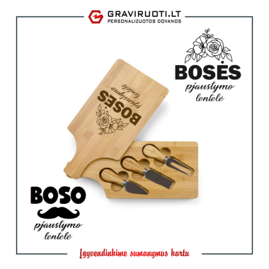  Graviruota BOSĖS/BOSO pjaustymo lentelė sūriui su įrankiais