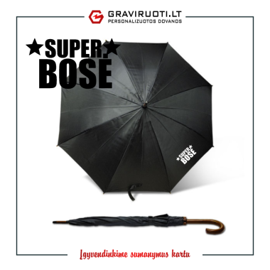 Skėtis STICK juodas BOSEI (-UI)