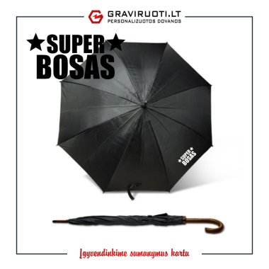 Skėtis STICK juodas BOSEI (-UI) Skėtis STICK juodas BOSEI (-UI)