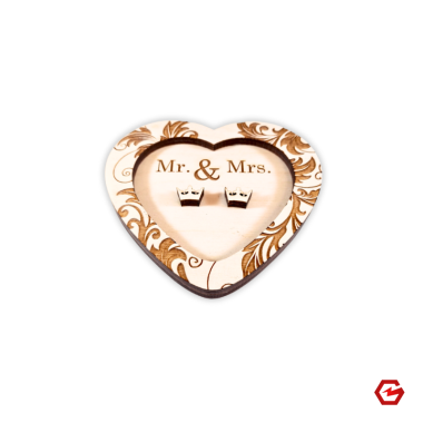 Padėkliukas vestuviniams žiedams "Mr. & Mrs."