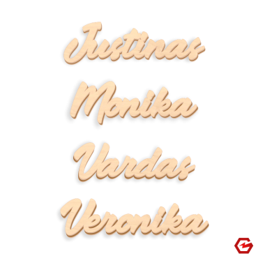 Stalo kortelės "Vardai" su magnetu