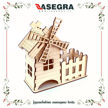 Malūnas - namelis. Dėžutė arbatos pakeliams