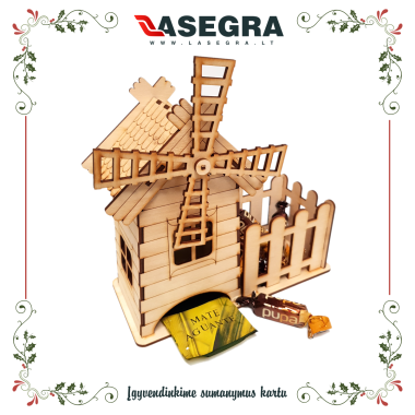 Malūnas - namelis. Dėžutė arbatos pakeliams